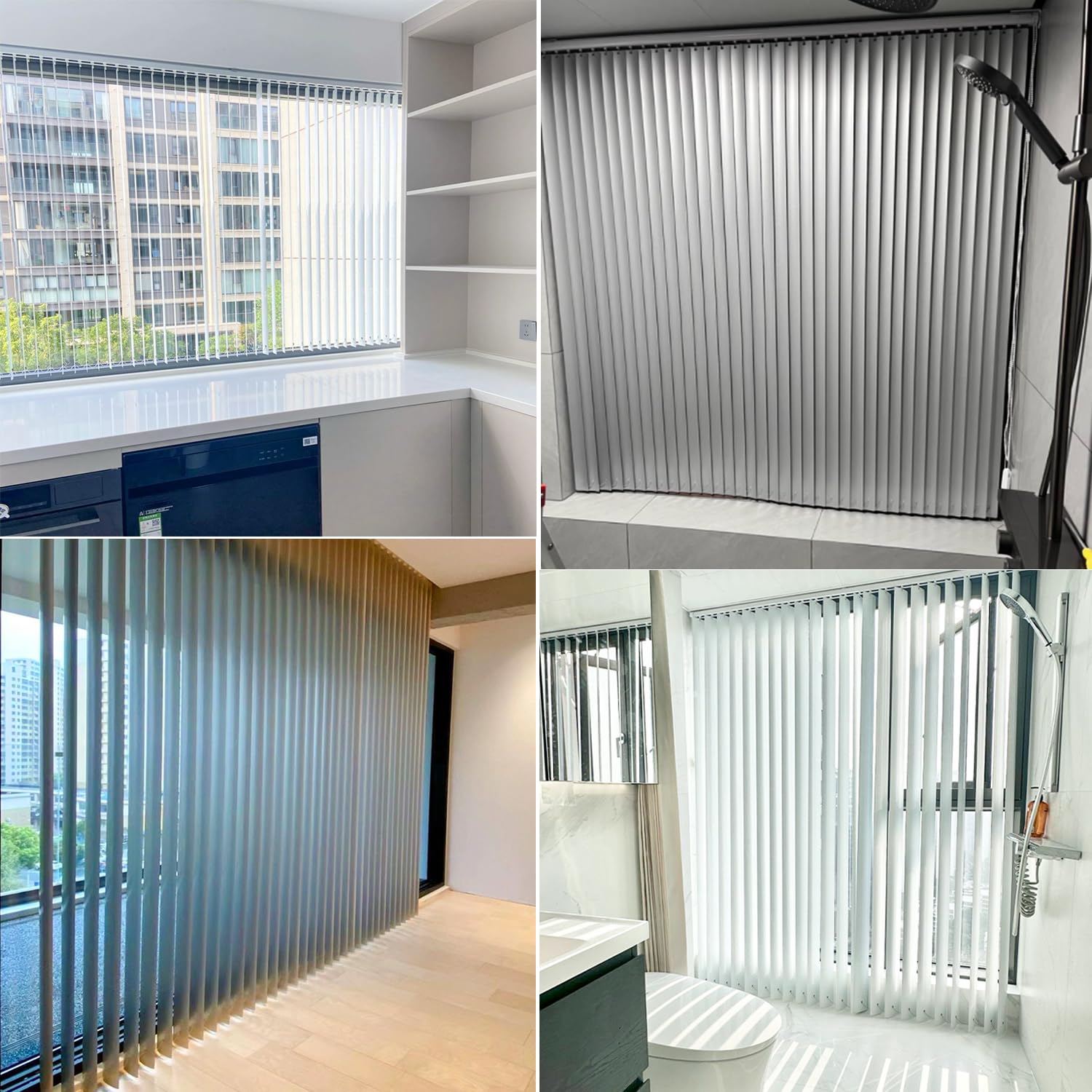 Cortina Lamas Verticales Opaca,Estores Verticales Corredera,Persianas Verticales Blackout para Puertas y Ventanas,con Accesorios,Tamaño Personalizable,Ancho x Alto (Blanco,120cm x 220cm)