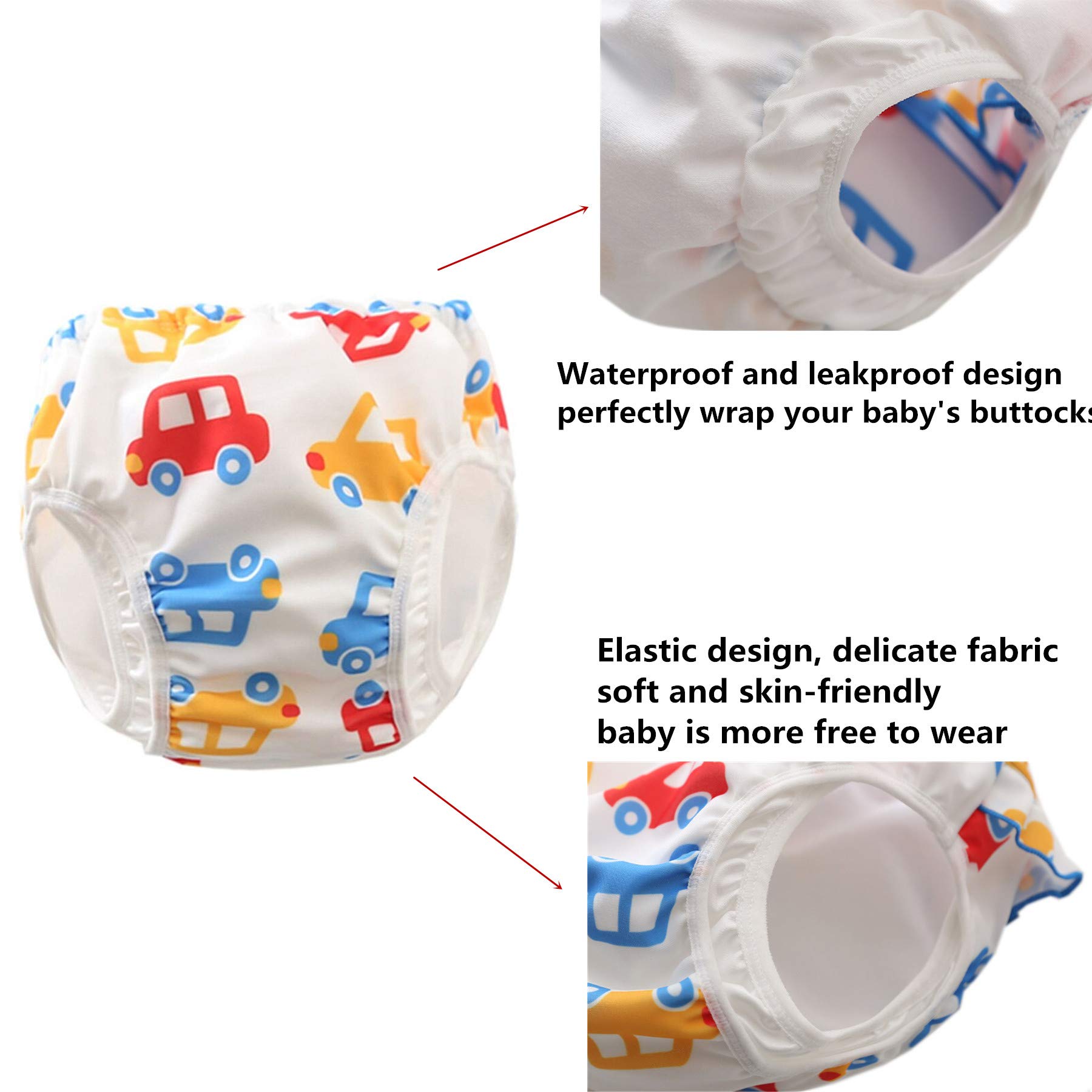 Pannolini da nuoto riutilizzabili, 2 pezzi pantaloni da nuoto per bambine (0-4 anni), pannolino da nuoto con volant, costume da bagno (colore C, XL-36-44lb/3-4 anni)