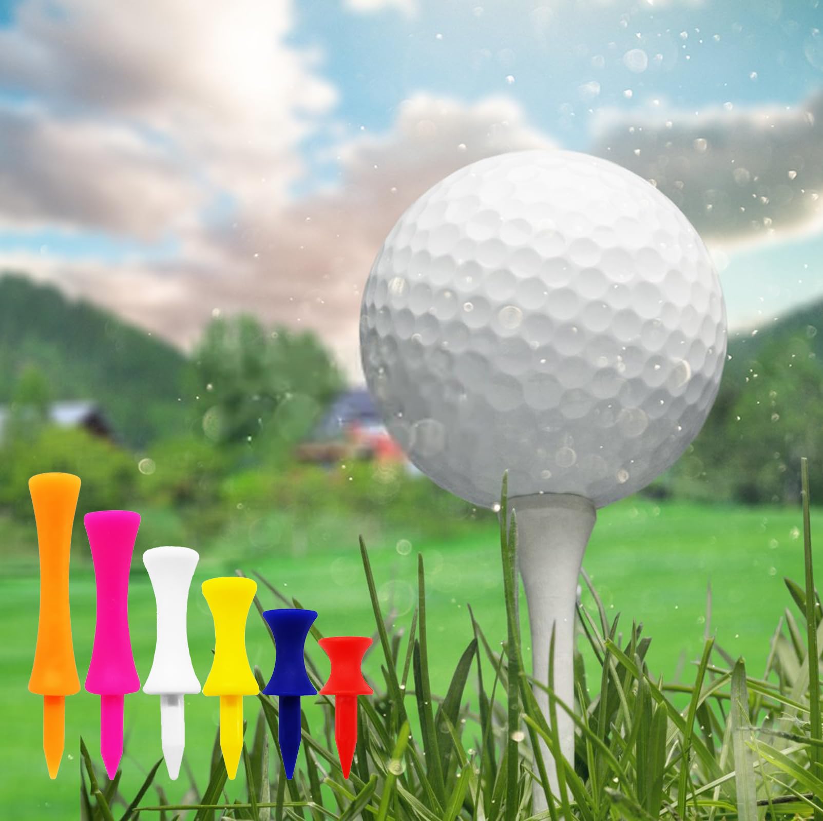 120 Pezzi Tee da Golf, Tee da Golf Rosa in plastica, Castle Tees Golf Riutilizzabile per L'allenamento del Golfista, Adatte a Tutti i Tipi di Appassionati di Golf