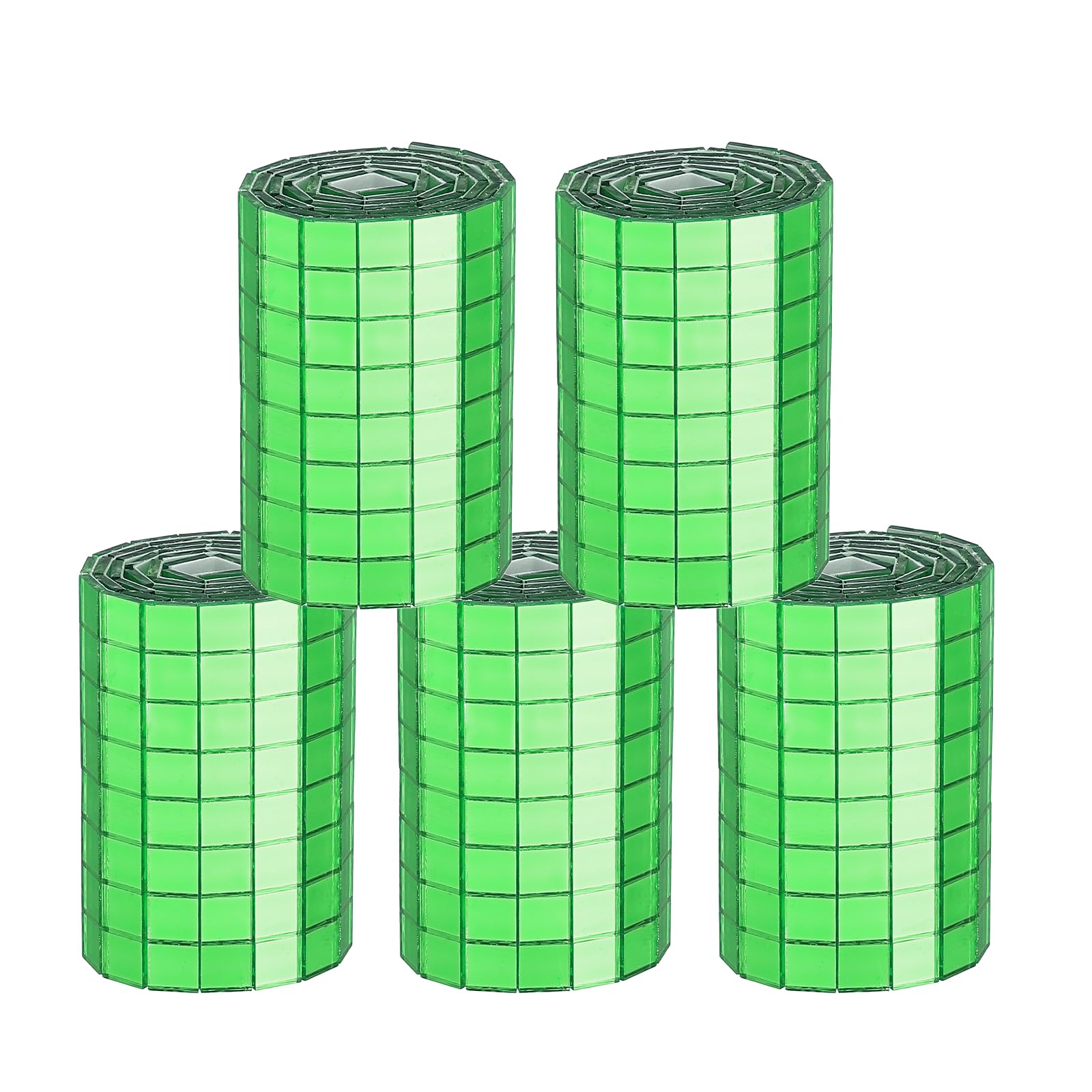 sourcing map 2400 Pcs Mirror Mosaic Tiles 5 x 5 mm Square Glass Self-Adhesive Disco Ball Mirror Tiles Sticker for DIY Craft Decoration Art Collage Card Making, Green