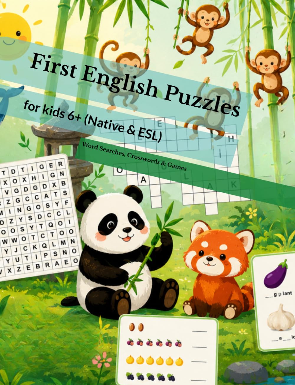 First English Puzzles: Word Searches, Crosswords & Games for Kids 6+ (Native & ESL)