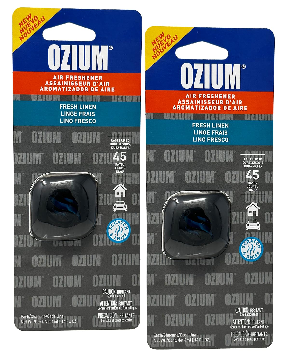 Ozium Membrane Car Vent Clip AC Air Fresheners Car Air Freshener and Car Odor Eliminator (Fresh Linen, 2 Packs)