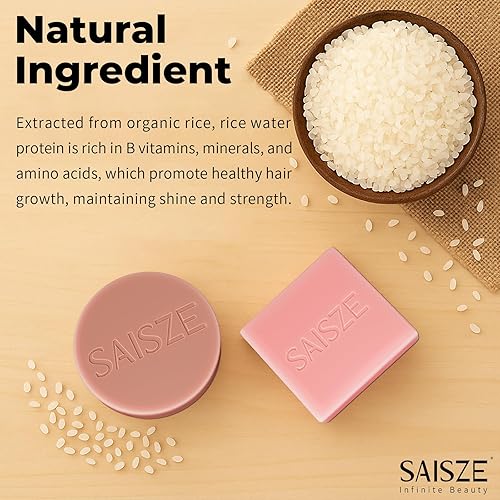 Miniatura 3 de Barra de champú y acondicionador de agua de arroz para cabello suave y fortalecedor, 2 barras