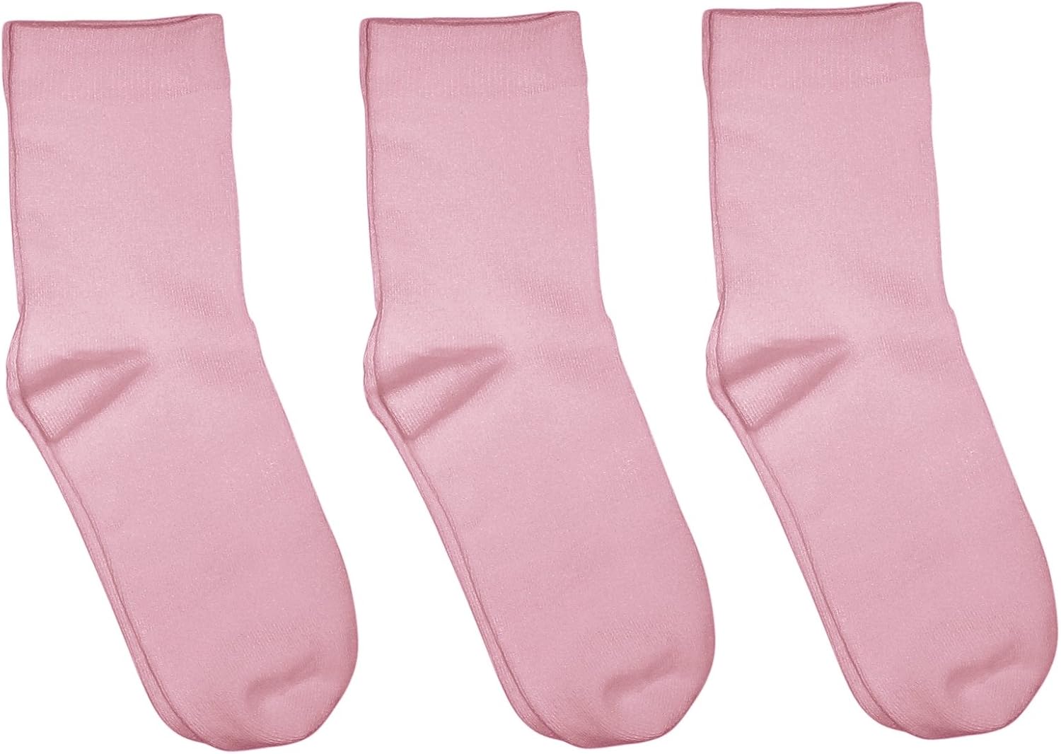 Rambutan Kids (3 Pack) Comfort Seam Plain Color Rayon derived from bamboo School Socks