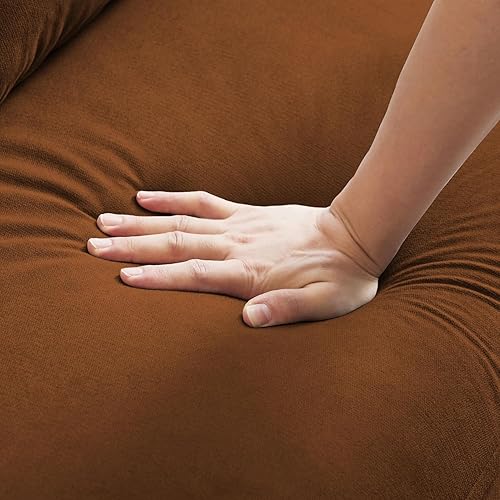 Miniatura 4 de Sofá biplaza pequeño de 48.8 pulgadas, sofá biplaza moderno de mediados de siglo con cojines de respaldo y patas de plástico, sofás de 2 plazas para