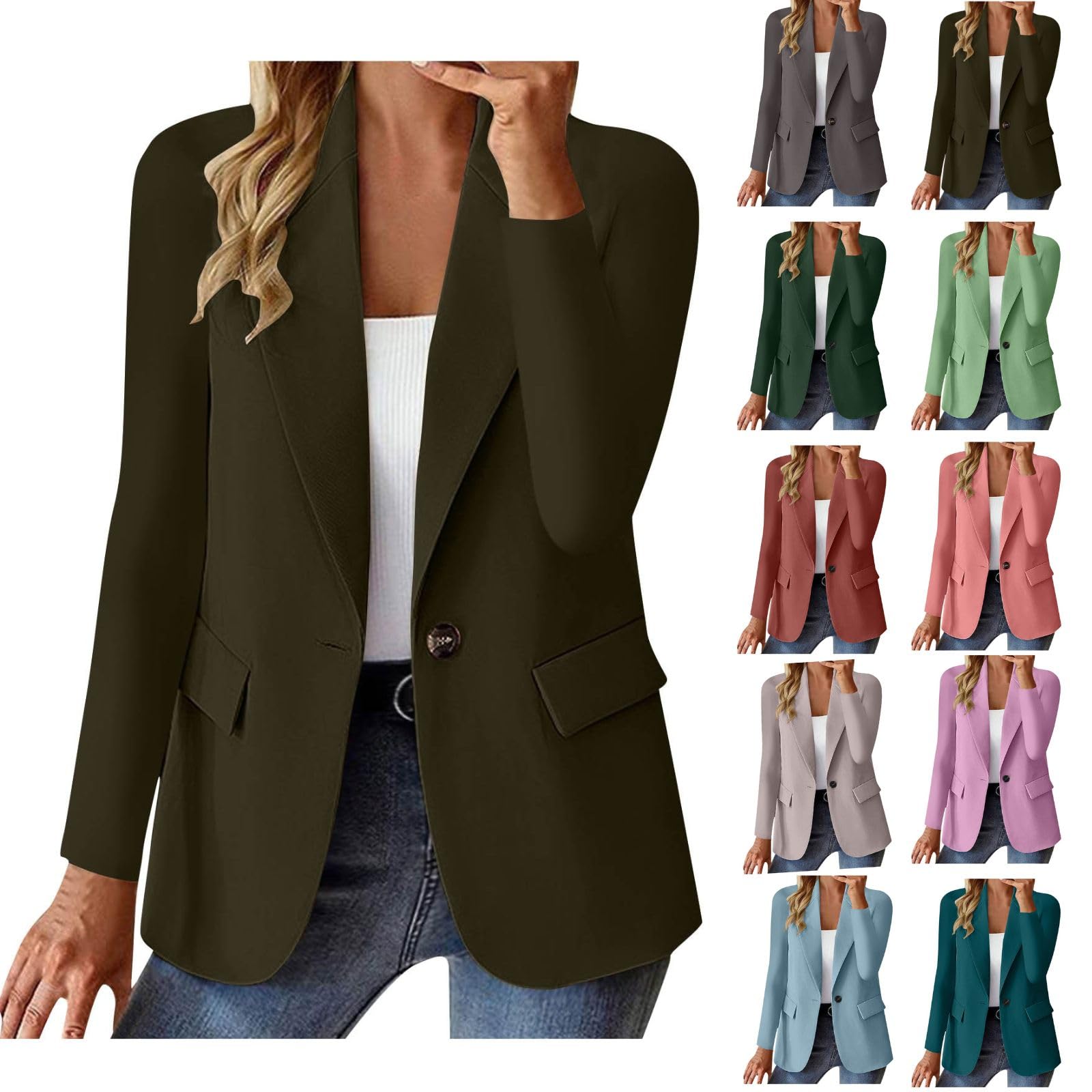 Blazers for Women Lightweight Business Casual Office Work Suit Jackets Long Sleeve Coats Cardigan Attire Outfits