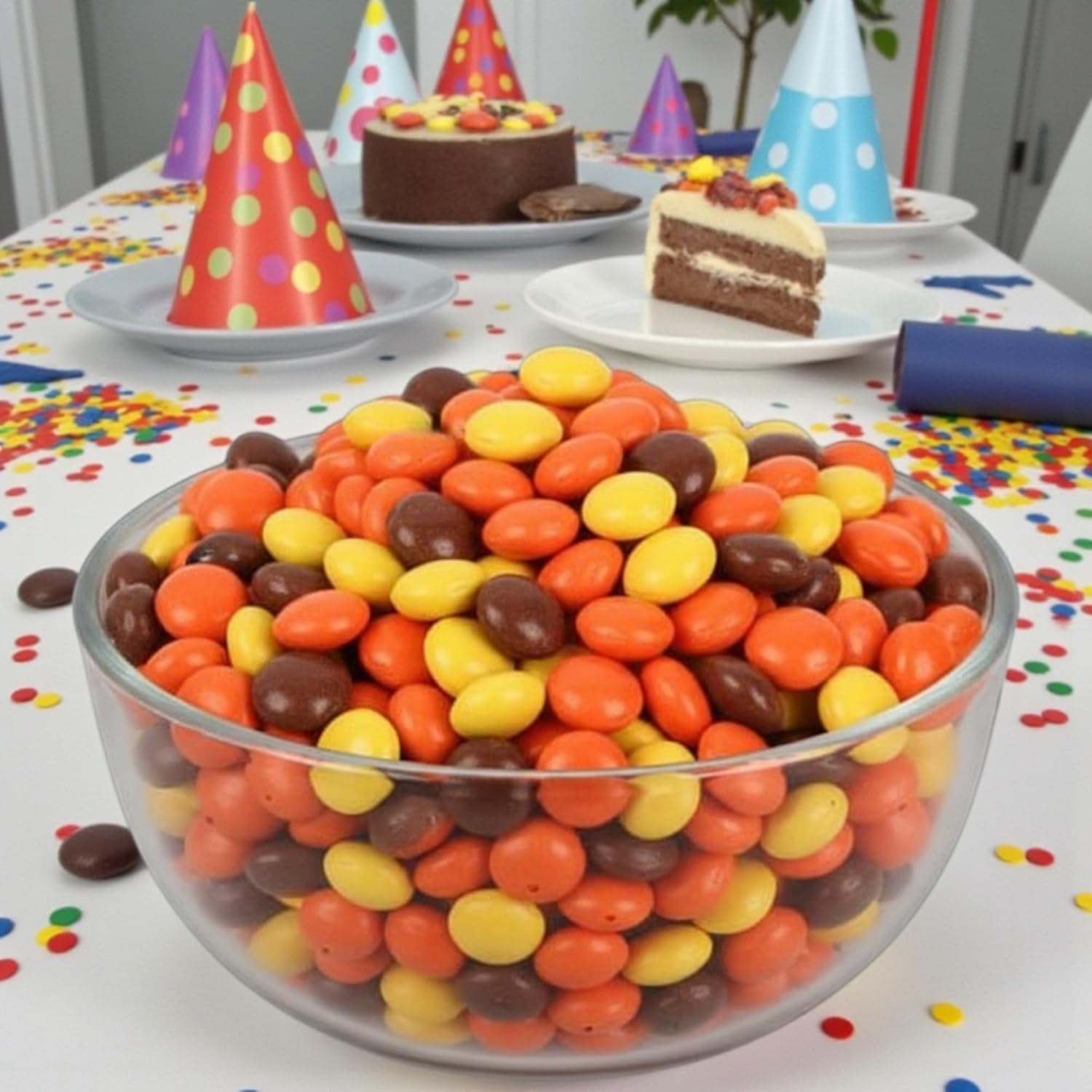 Chocolate Peanut Butter Pieces Candy- 1.5 Lbs Milk Chocolate Peanut Butter Candies in Crunchy Shell-Perfect for Parties, Snacks, and Baking-Perfectly Balanced Sweet Treats (24 oz)