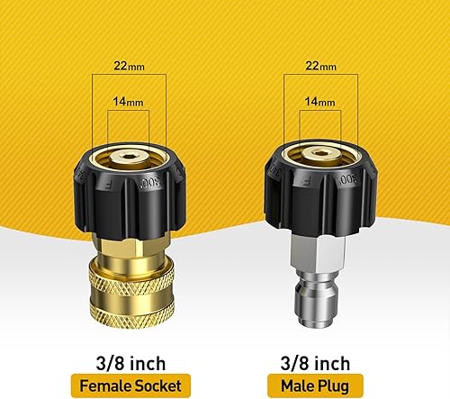 Miniatura 6 de EVEAGE Manguera de lavado a presión de 38 de pulgada, 50 pies, 4800 PSI de alambre de acero de grado industrial trenzado y chaqueta de goma