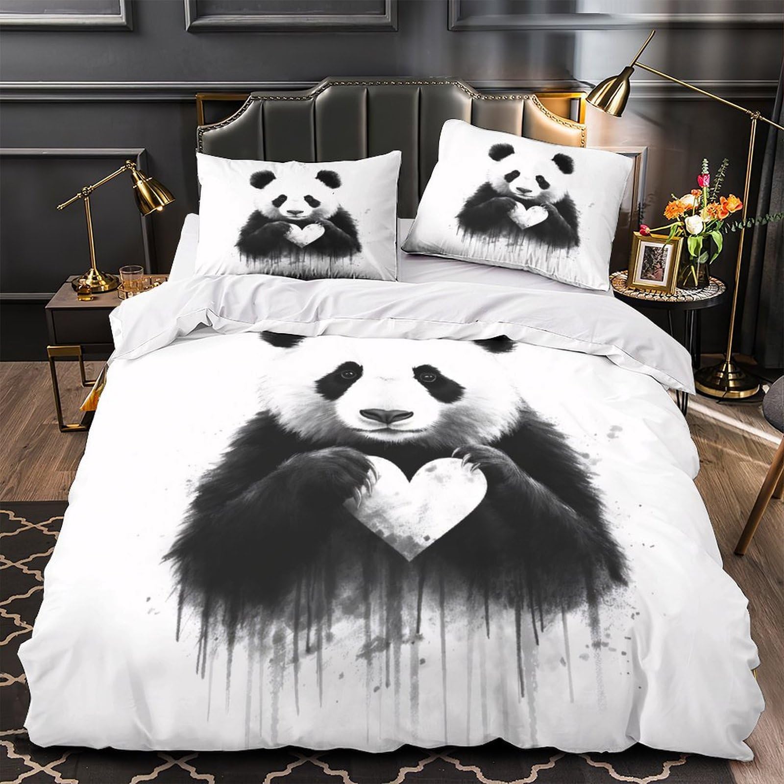 Housse de couette imprimé 3D palmier parure lit été fraîcheur tropicale