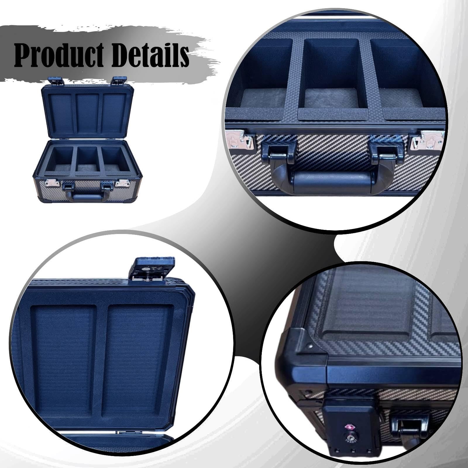 Estuche para Tarjetas Graded Caja para Cartas con Divisores Caja de Exhibición para Portar Tarjetas Deportivo Aluminio con Resistente