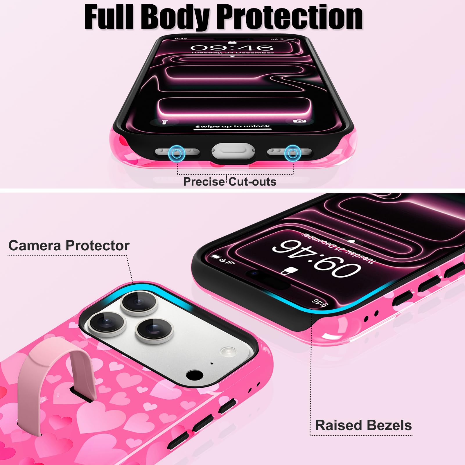 Custodia per iPhone 17 Pro Max, con supporto a strappo, motivo | Compatibile con MagSafe, cover magnetica per telefono, TPU morbido e PC rigido, cavalletto con cinturino per le dita
