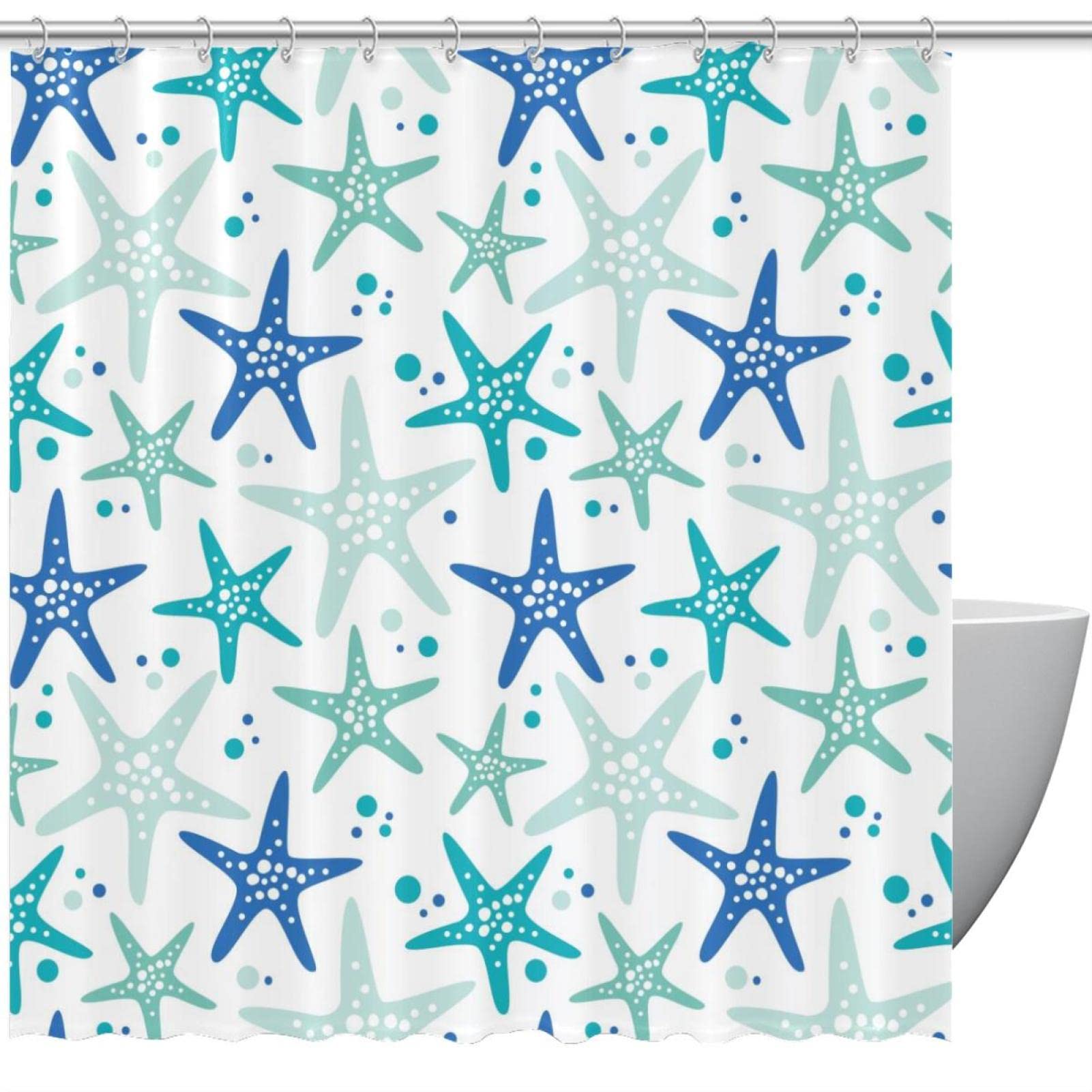 Rideau de douche 152 x 183 cm lavable avec 12 crochets inclus