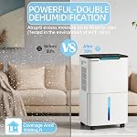40 Pints Dehumidifiers for Basements,3500 Sq.Ft Home Dehumidifier | With Two Drainage Methods Auto Defrost,Restart & Timer Overheat Protection Energy-Saving Low-Noise for Bathroom Bedroom