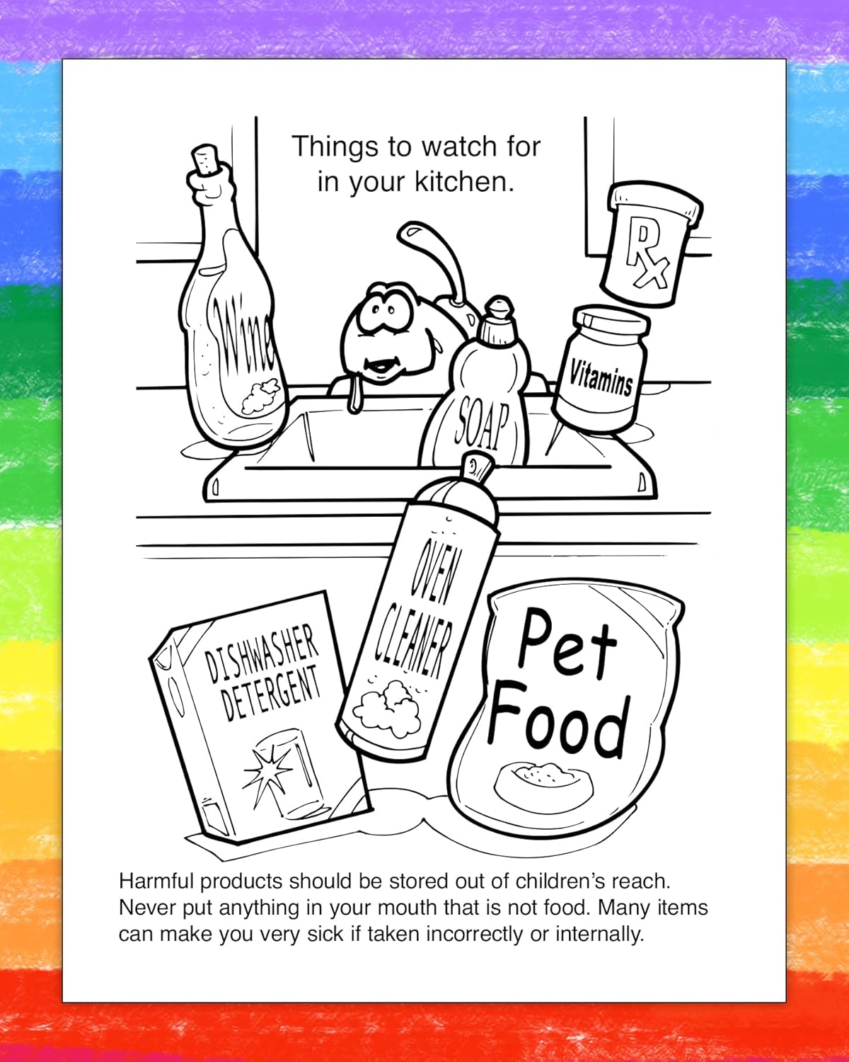 ZOCO – Poison Prevention – Coloring & Activity Books for Kids (250 Bulk Pack, With Crayons) – Teach Toddlers about Poisons & Medicine Safety