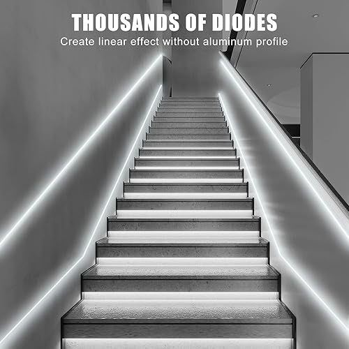 Miniatura 3 de Tira de luces LED COB blanca Tatazone Max con control remoto RF, 5m 6500K luz de tira de mazorca ultra brillante regulable de luz blanca diurna,