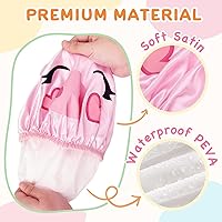 Vista 3 de kilofly Juego de 3 gorros de ducha de animales divertidos para niños, reutilizables, impermeables, juego de sombreros de baño