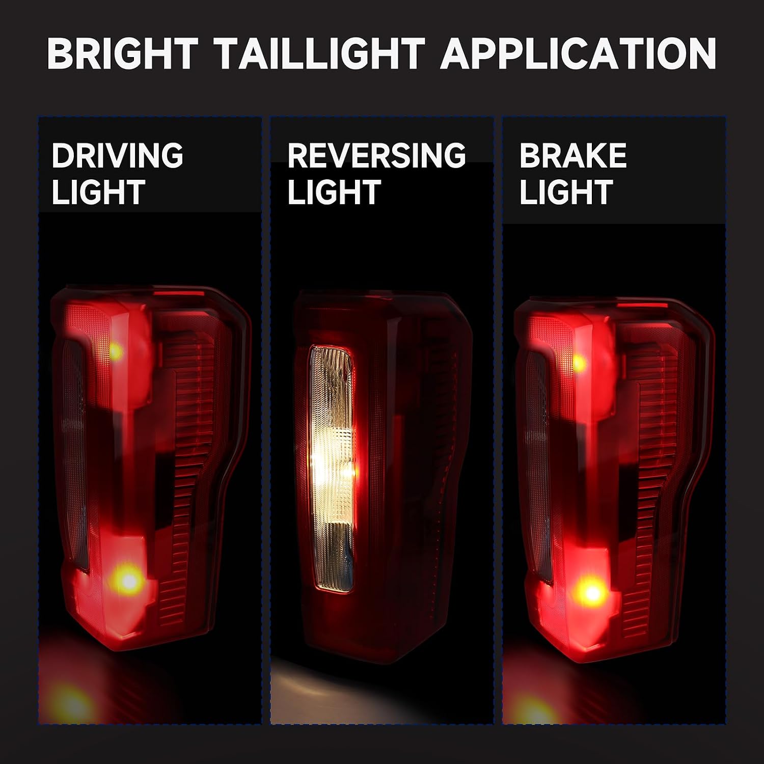 Halogen Type Tail Light Compatible with Ford F250 F350 2023 2024 2025 Super Duty w/o Blind Spot Rear Lamp Assembly(w/o Blind Spot)