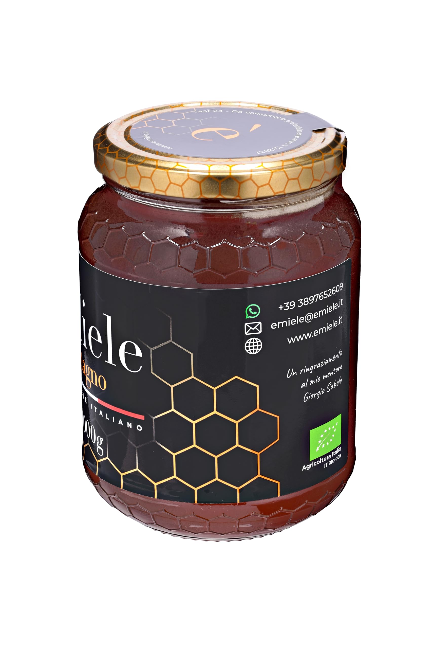 èMiele - Miele biologico Italiano di Castagno, 1000 gr, raccolto in Valchiusella - Piemonte - Italia