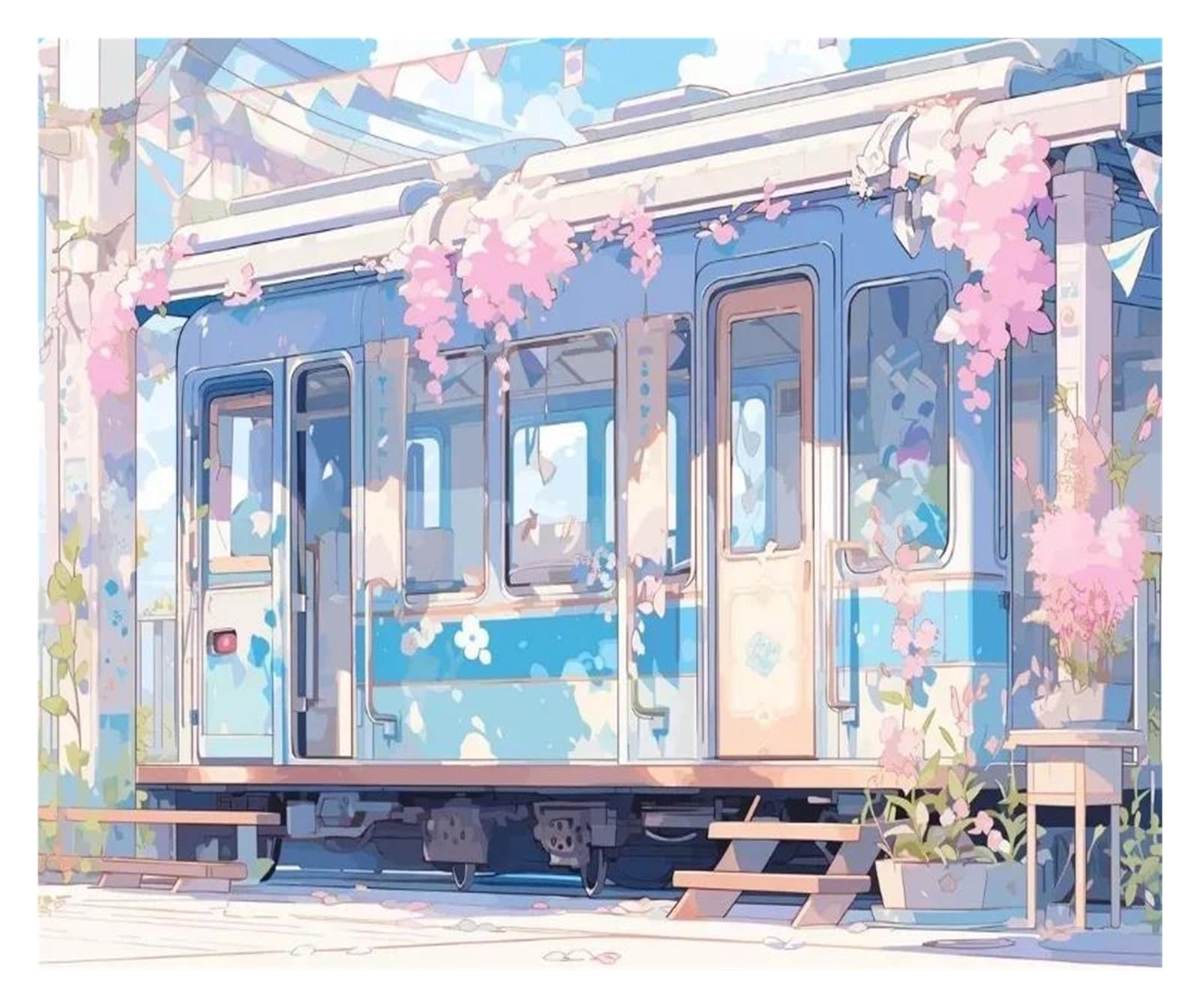 Tram Train Imprimés De Vue sur L'océan Toile Déco Japon Nature