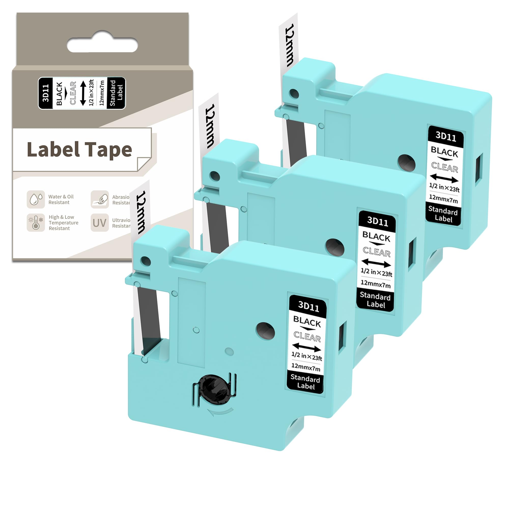 EazeID Compatible with Dymo D1 Label Tape 45010 S0720500, Replacement for DYMO LabelManager 160 420P 210D 280 360D PnP Labeler, LM1600 Label Maker