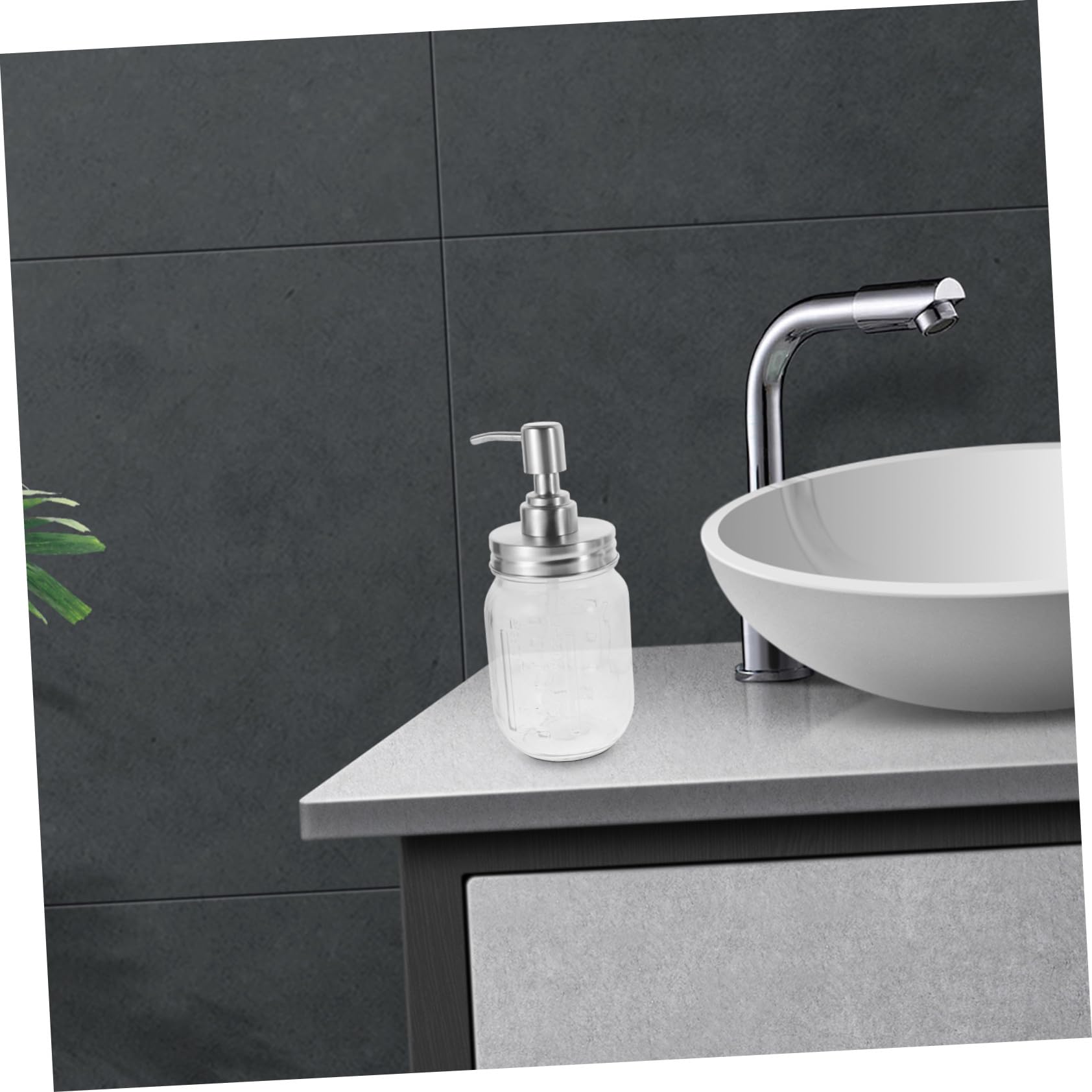 Conjunto Accesorios Baño 5 Piezas Tarros de Vidrio | Abs y Acero Inoxidable, Almacenamiento Portátil, para Baño y Obsequio de Inauguración