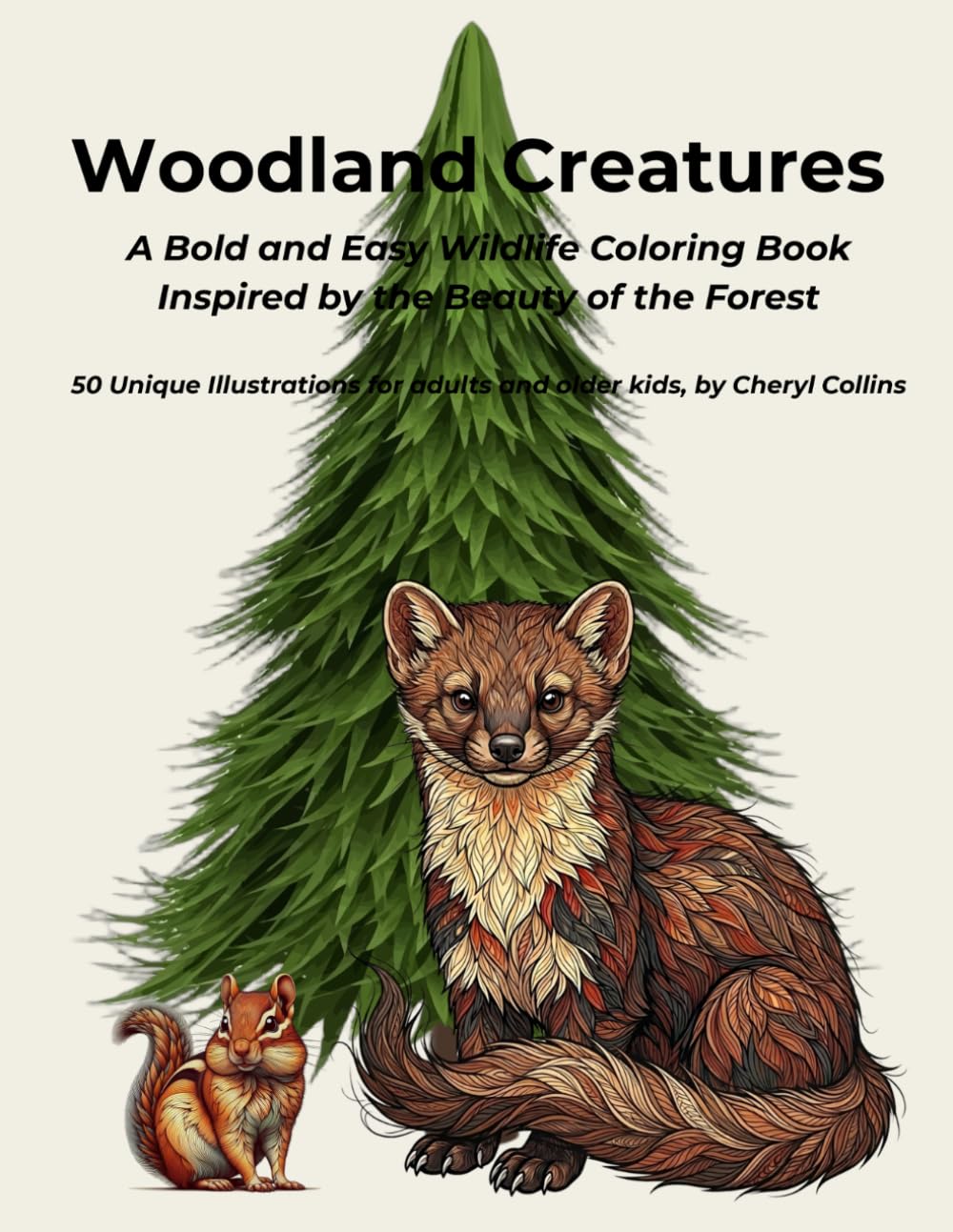 Woodland Creatures: A Bold and Easy Wildlife Coloring Book Inspired by the Beauty of the Forest