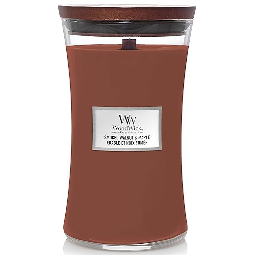 Woodwick Kerzen, Smoked Walnut & Maple, Groß