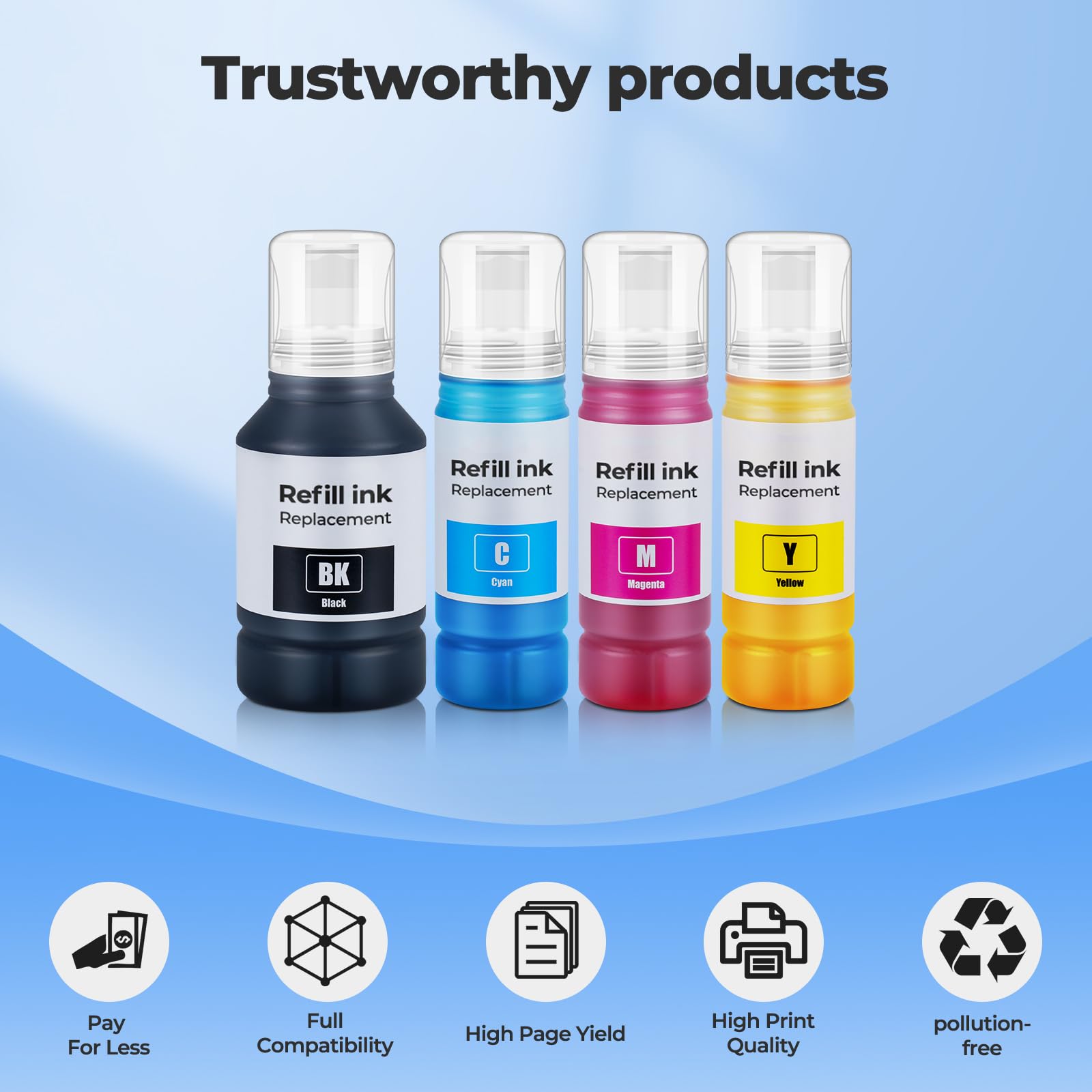 Amazon.com: Topcolor Compatible for EPT542 Ink Refill Bottles ET-5150 ET-5170  ET-5850 ET-5800 ET-16650 Replacement for ET-5150 ET-5170 ET-5180 ET-5800 ET-5850  ET-5880 ET-16600 ET-16650 Printer : Office Products