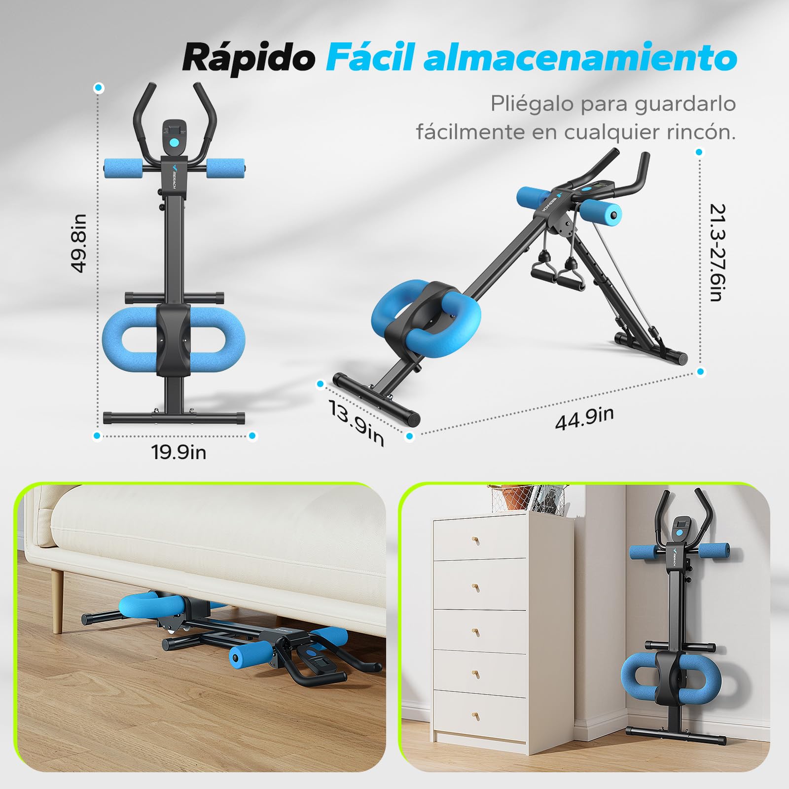 MERACH Entrenador de Abdominales, Entrenador de músculos Abdominales para el hogar, Dispositivo de Entrenamiento Multifuncional para Entrenamiento de Cuerpo Completo