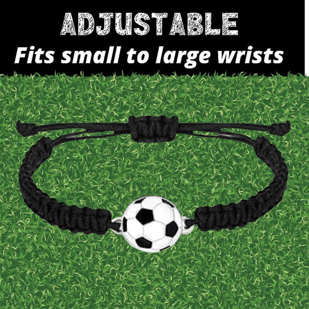 Soccer Bracelet, Soccer Jewelry, Adjustable Unisex Soccer Paracord Bracelets - Soccer Gift - Image 4