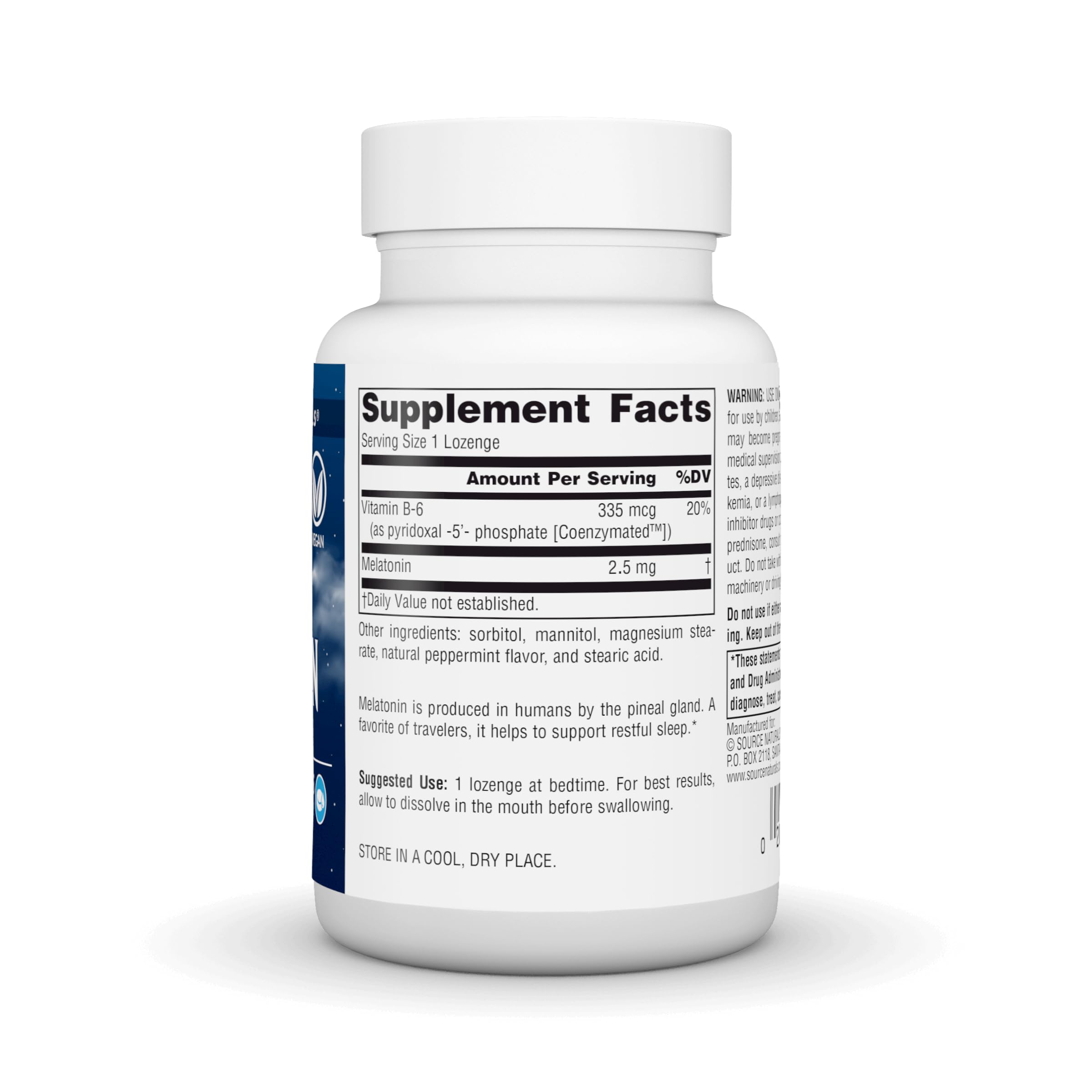 Source Naturals Sleep Science Melatonin - 2.5 mg - 240 Vegan Lozenges — Amazon image 3