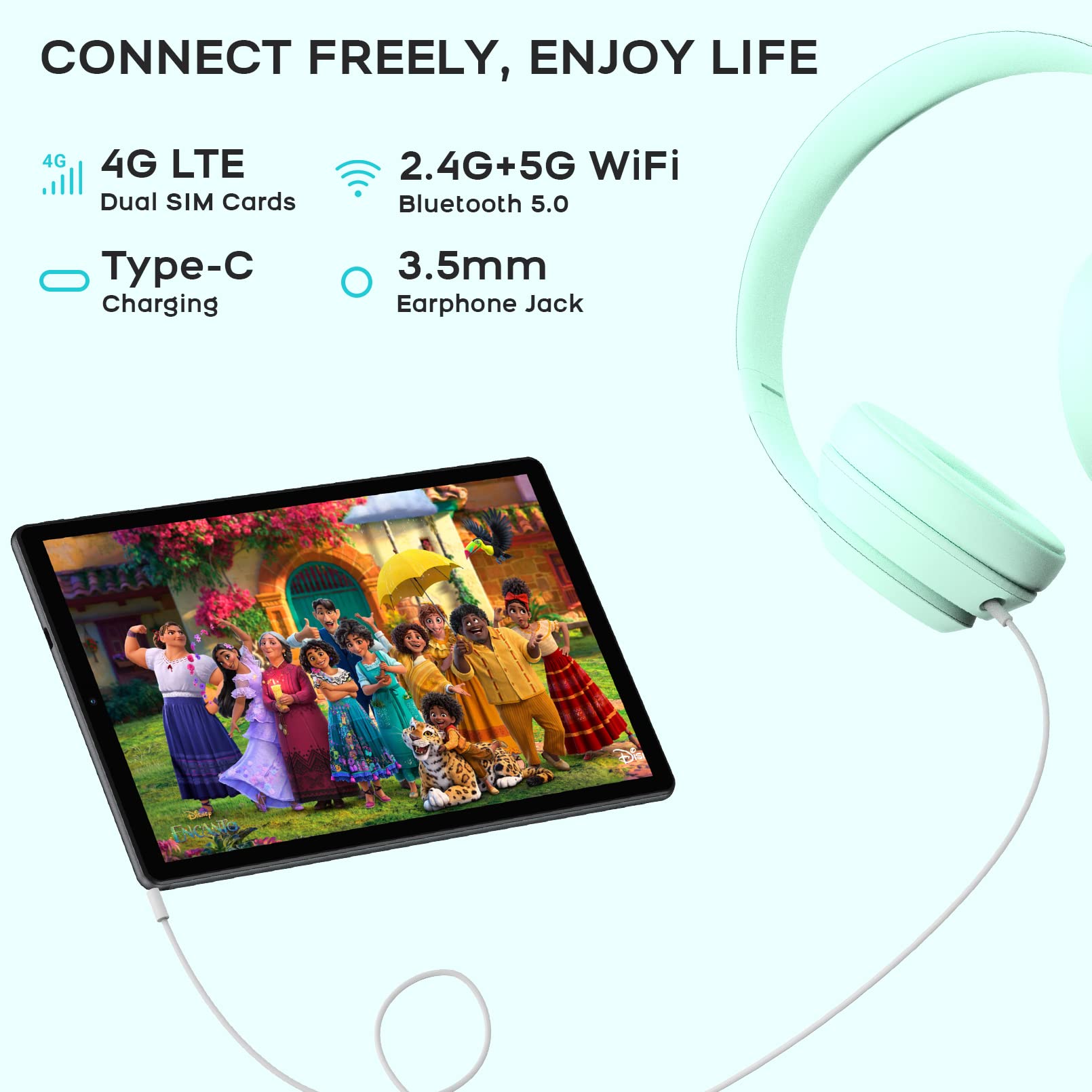 Headwolf Wpad1 Tablet PC, Android 12 Tablet 10 Inches, MTK P22 