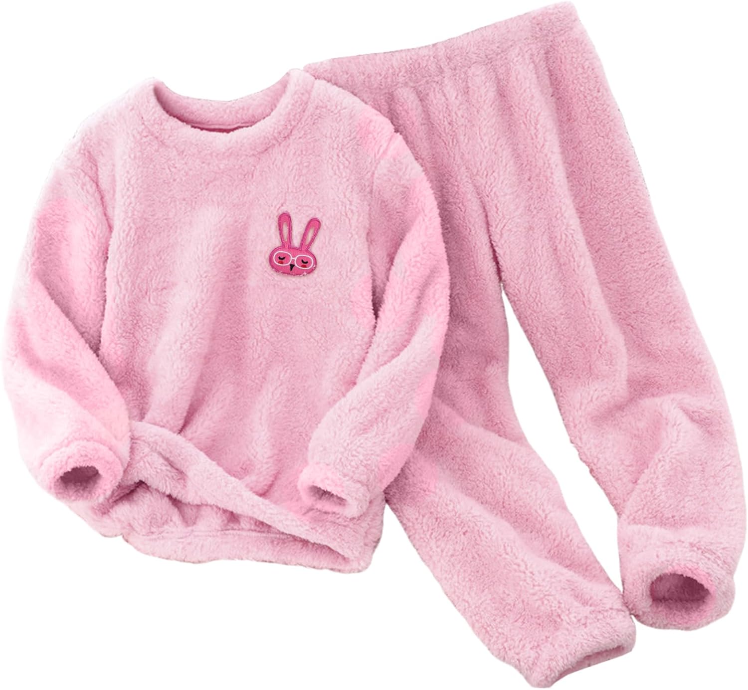 Yimoon Girls Fuzzy Pants Set Winter Flannel Fleece Crewneck Sweatshirt and Pants Sweatsuit Fluffy Two Piece Outfits