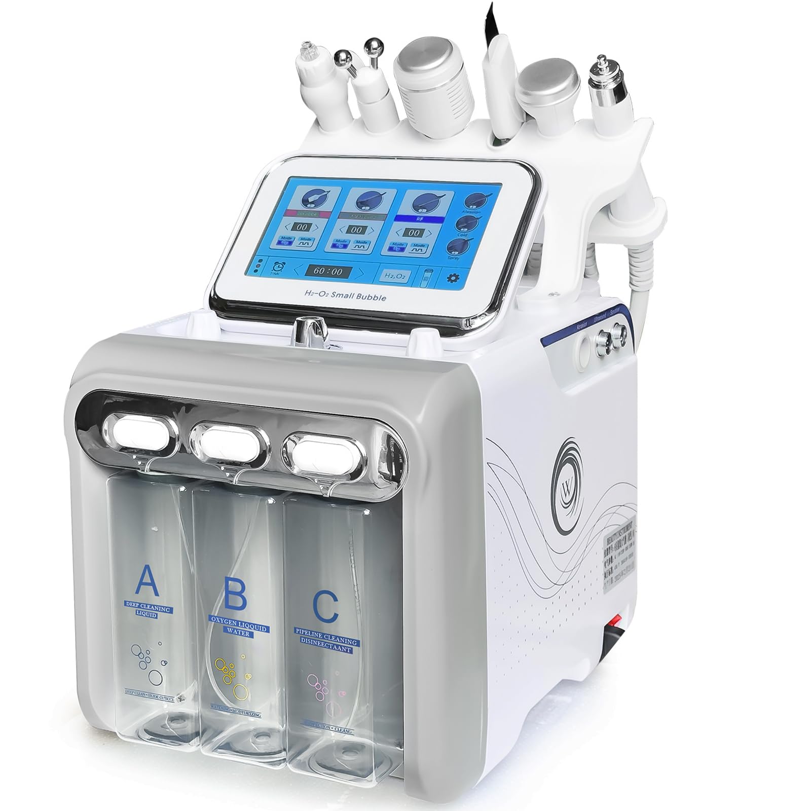 Hydrafacial Machine Máquina de belleza 6 en 1 de agua, Hydrafacial Profesional Hidrógeno y Oxígeno con Pantalla LEDpara el cuidado de la piel en el hogar, salón o spa