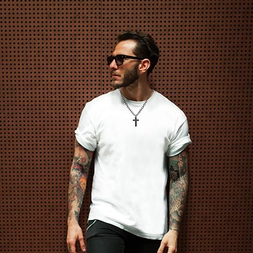 Miniatura 2 de E&A Joyería de cremación cruzada para cenizas, collar de urna para cenizas, collar de ceniza conmemorativo personalizado, colgante de acero