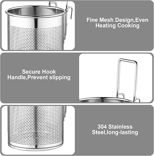 Miniatura 6 de Noodle Strainer Basket, Fine Mesh Stainless Steel Pasta Strainer with Handle, Versatile Kitchen Noodle Basket for Cooking and Frying