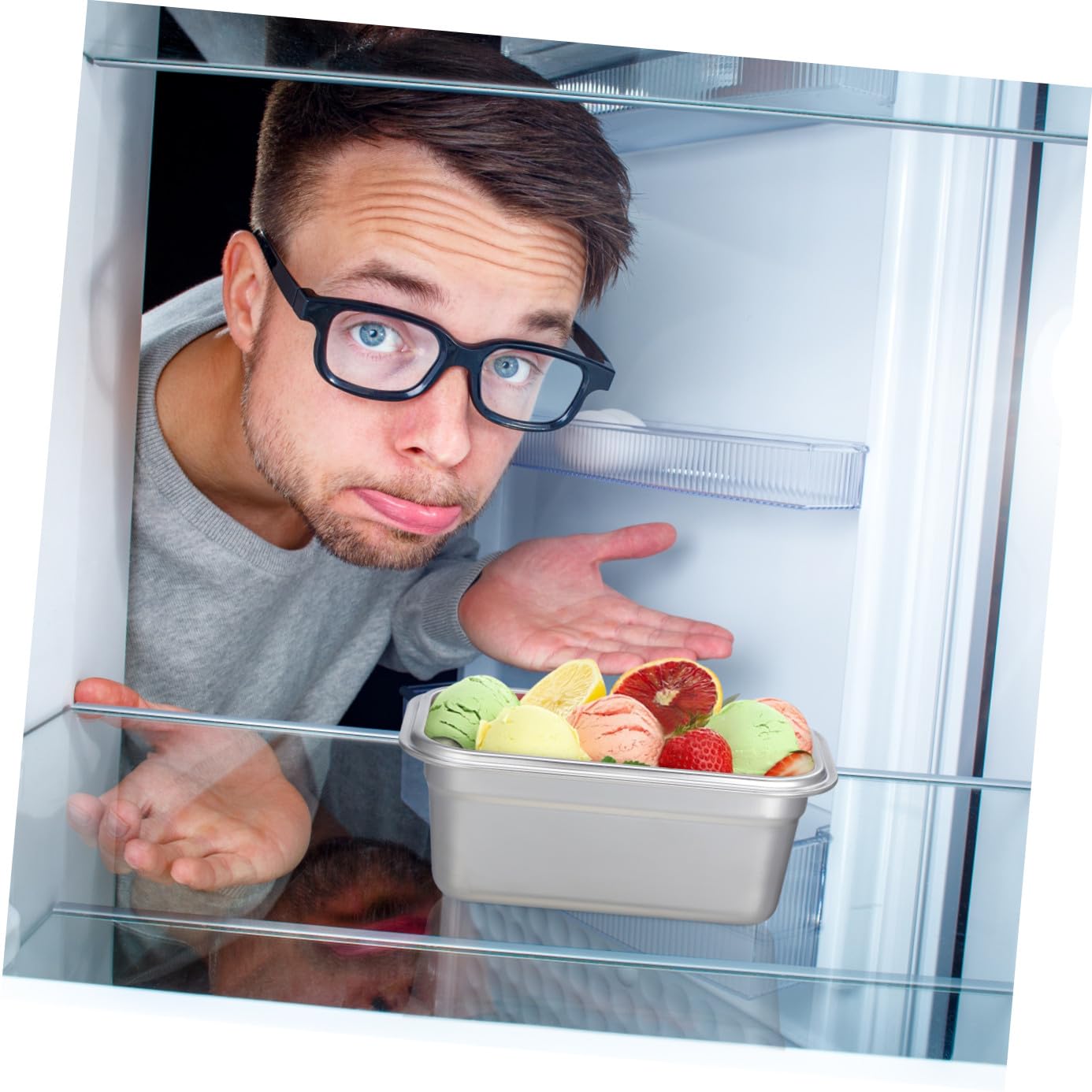 Alipis 3 Stück Eiscreme Aufbewahrungsbox mit Deckel Mehrzweck Gefrierbehälter für Kühlschrank Langlebige Hygienische Lebensmittel Frischebox für Haushalt und Party