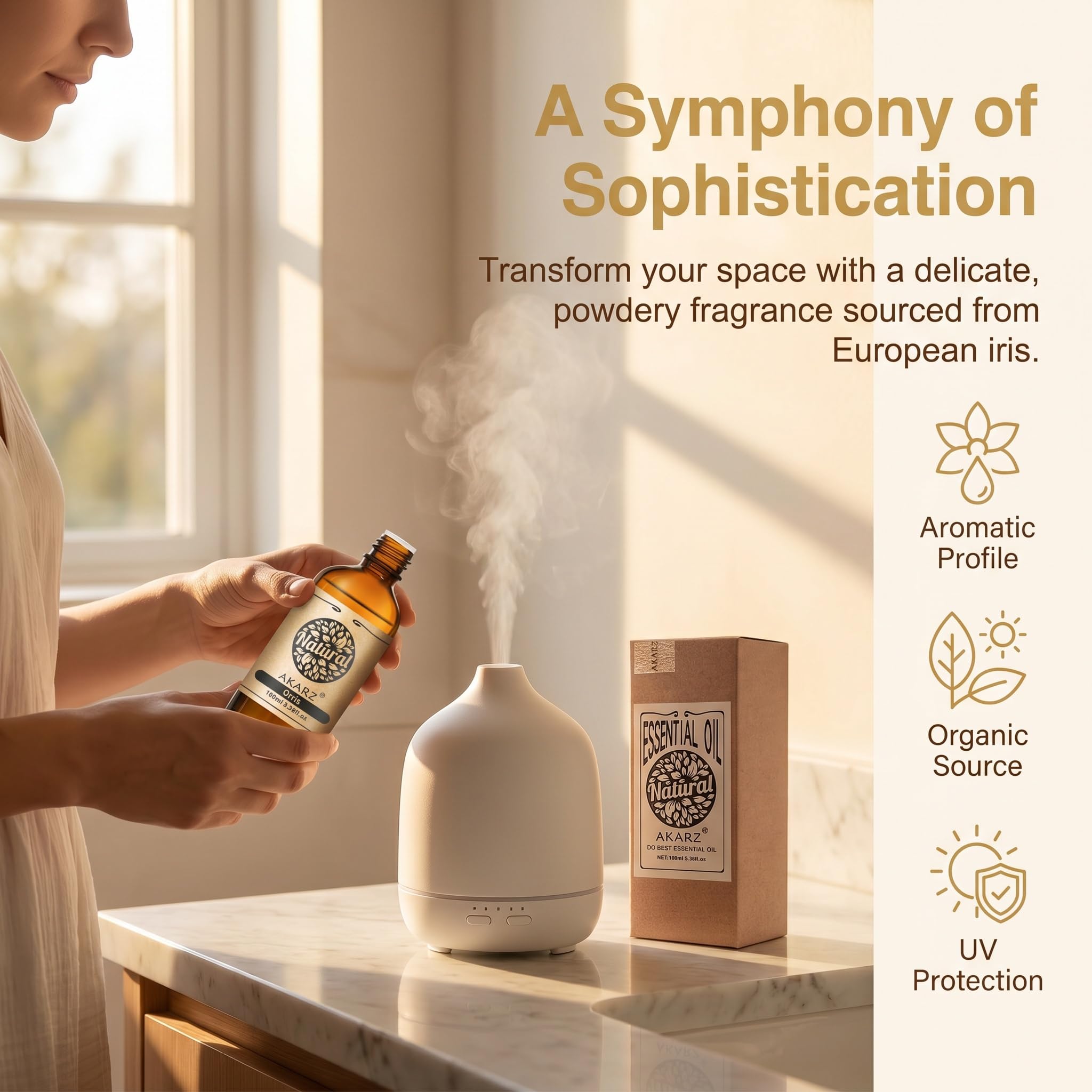 AKARZ 100ml Olejek esencjny z Irlandka - Naturalny olejek aromatyczny do dyfuzorów, lamp aromatycznych i aromatów pomieszczeń