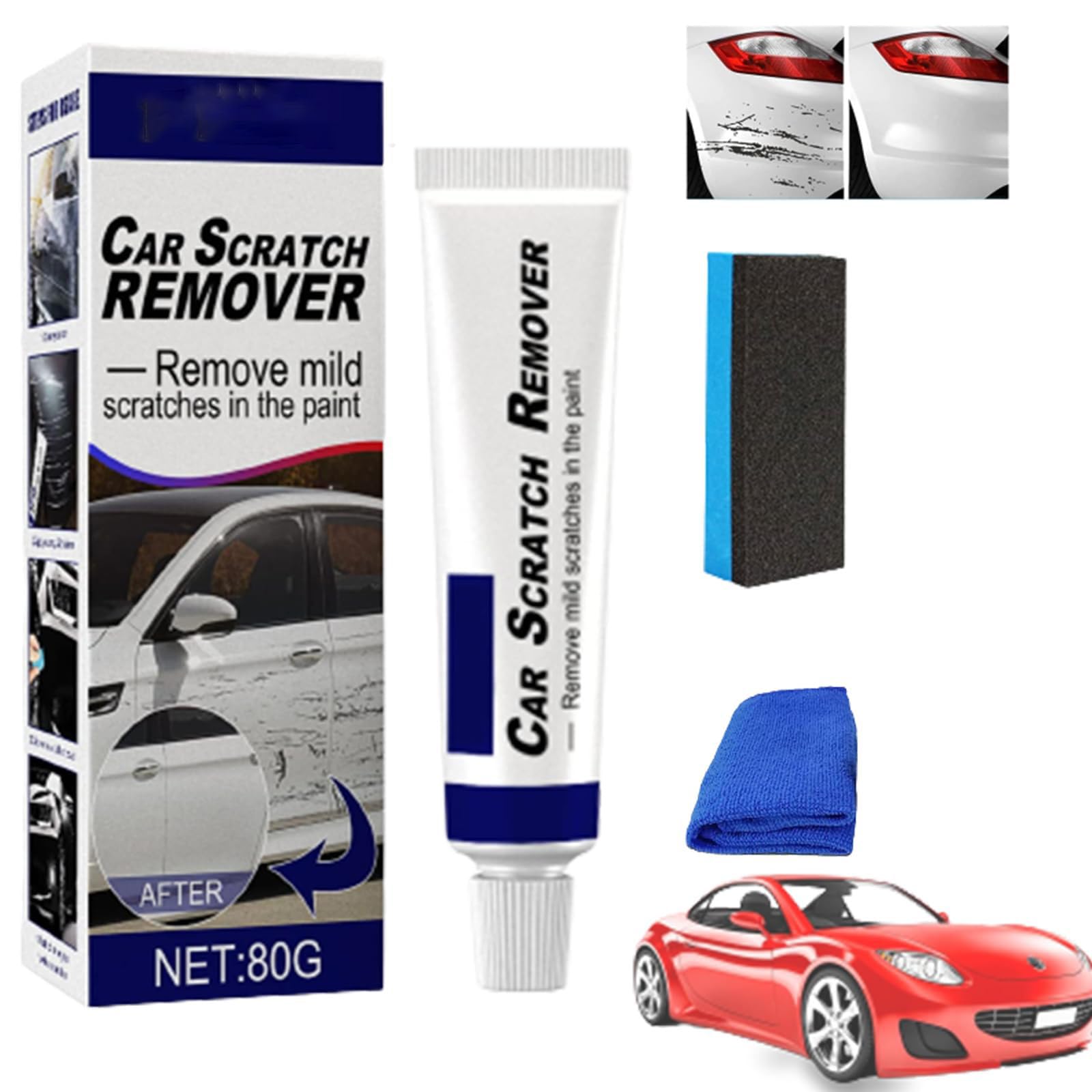 Professional Car Scratch Repair Agent, Car Removal Kit, Scratch Remover, Auto Body Compound Polishing Grinding Paste, Fast Fine Scratch Repair, Body Compound Scratch Remover (1pc 80g)