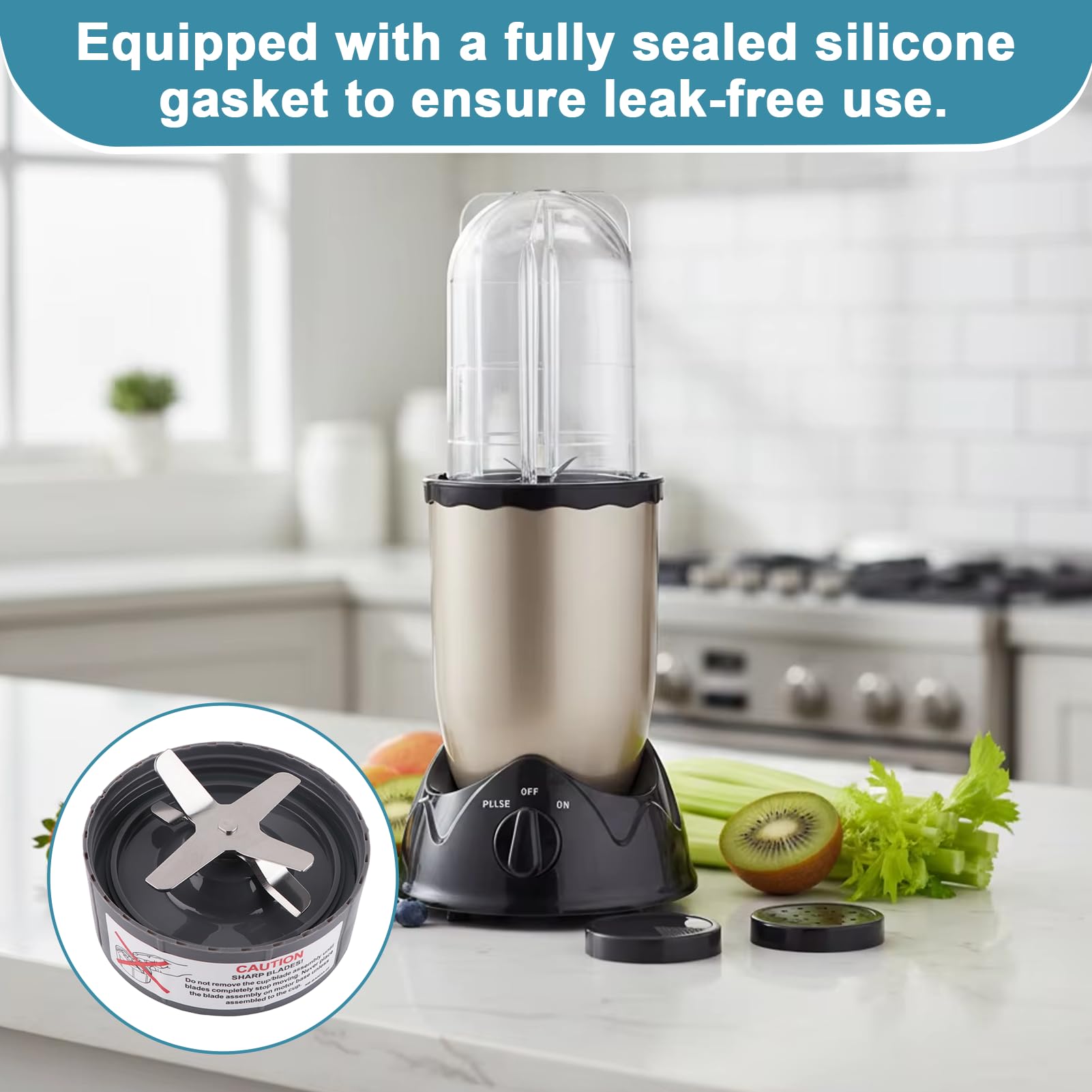 Ersatz Entsafter Klinge aus Edelstahl für NutriBulle 600 W/900 W Pro Extractor Blade Series mit Silikon O-Ring, Blade Zubehör Ersatzteile, Nutribulle Mixer Ersatzteile Zubehör