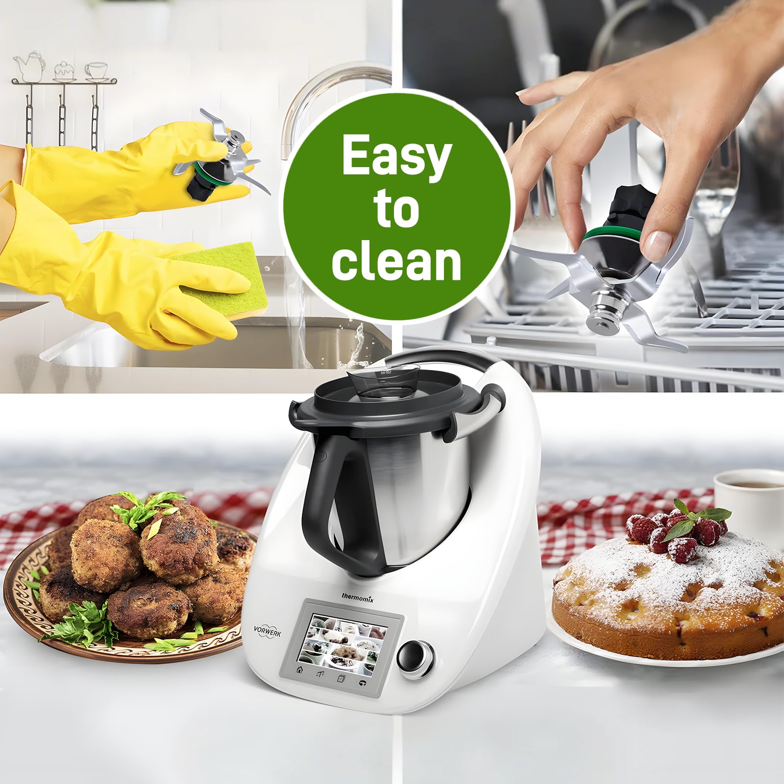 Mixmesser Für Vorwerk Thermomix TM31 – 4 Klingen, Edelstahl, Lebensmittelecht, Inkl. Dichtung