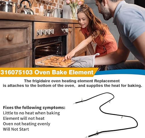 Miniatura 2 de DPD 316075103 Elemento calefactor de horno Rango Elemento de hornear para Frigidaire Kenmore, reemplaza 316282600, 09990062,316075100, 316075102,