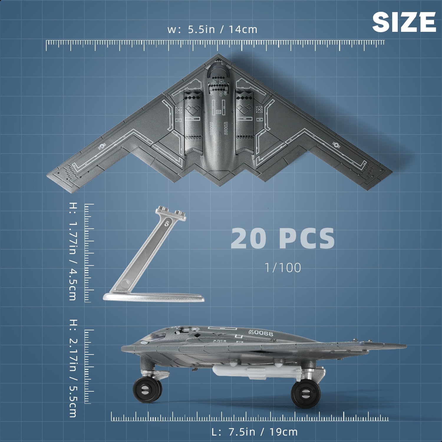 Amazon | SEBUNAS 1/200スケール B-2 スピリット 軍用航空機 おもちゃ