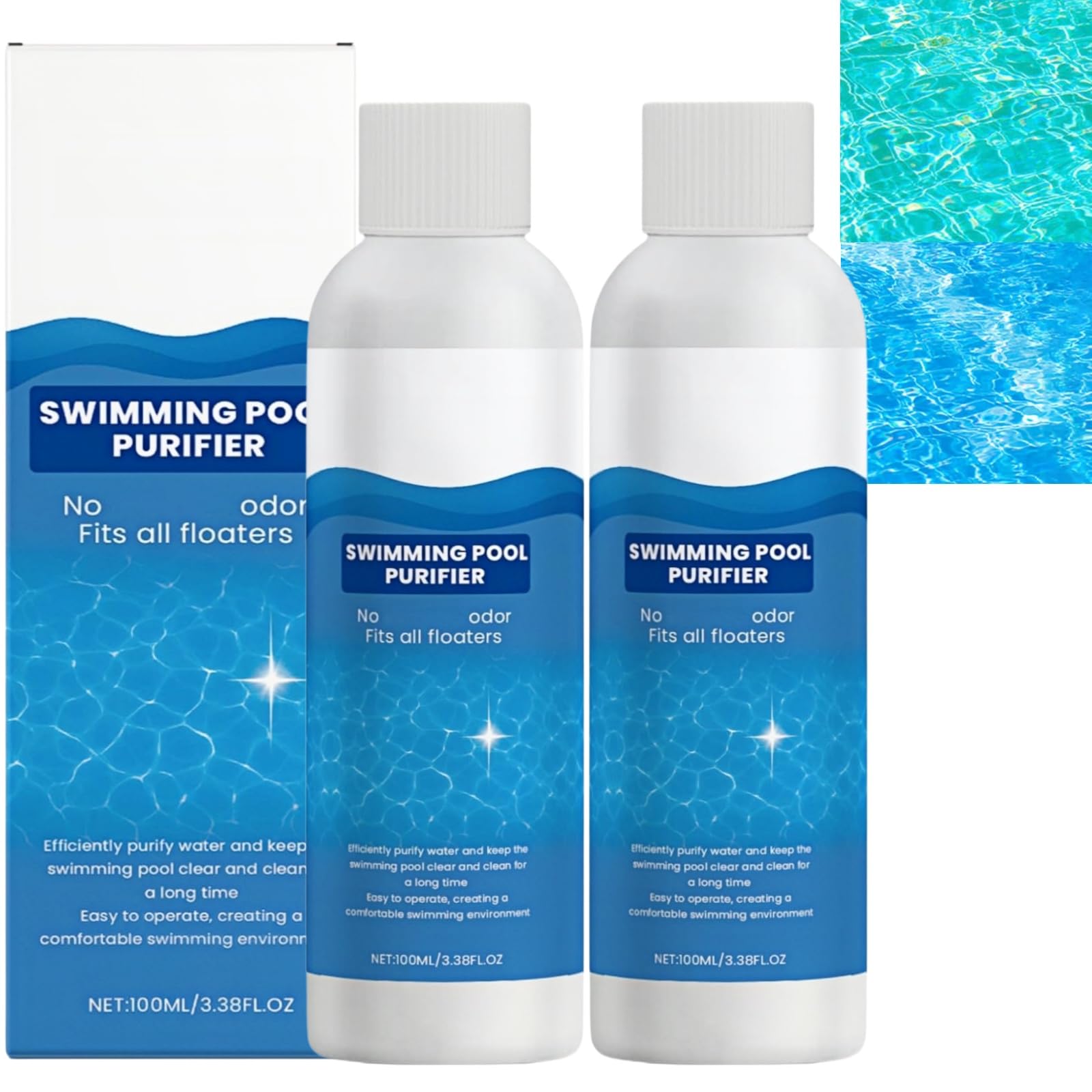 2PCS Swimming Pool Cleaning Solution,Liquid Ch/lorine,Swimming Pool Cleaner