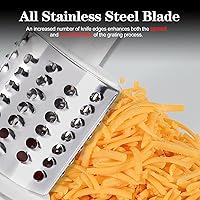 Vista 2 de Ourokhome Rotary Cheese Grater Hand Crank, Kitchen Shredder Speed Mandolin Slicer Ice Shaver with Handle and Drum Blades for Cheese, Vegetable