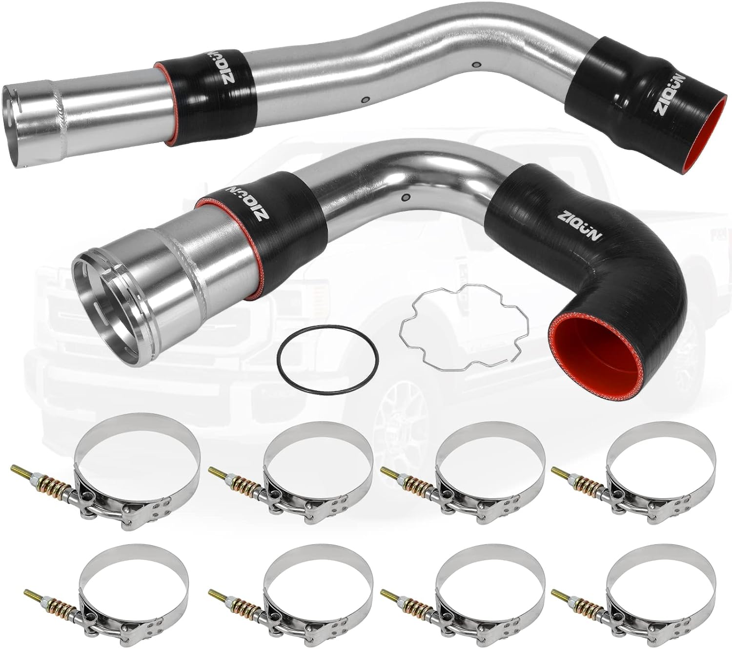ZIQUN Heavy Duty Silicone Intercooler Boot Kit，6.7