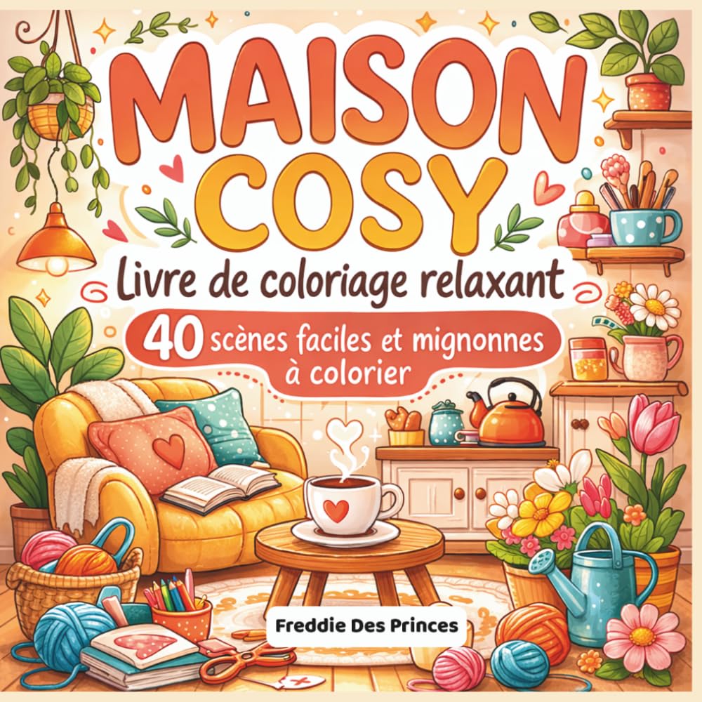 Maison Cosy – Livre de coloriage relaxant: 40 scènes faciles et mignonnes à colorier – Livre de coloriage cosy et relaxant pour adultes et ... coloring book (Collection Coloriage Cosy)