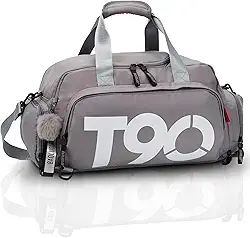 Bolsa Esportiva Impermeável 3 em 1 - Ideal para Academia Praia Viagem Esportes Trabalho | Feminino E Masculino Unissex (Cinza)