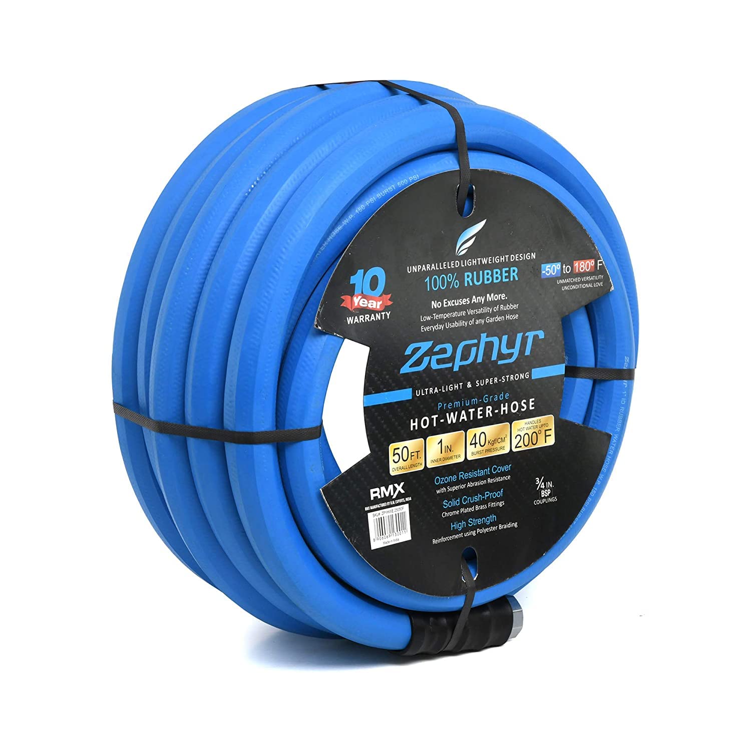 Zephyr Next-Gen Garden Hose (1" x 50ft, Ultra-Light Flexible Rubber, Brass Fittings) (B0BJ2YT1HF) Amazon Price History, Amazon Price Tracker