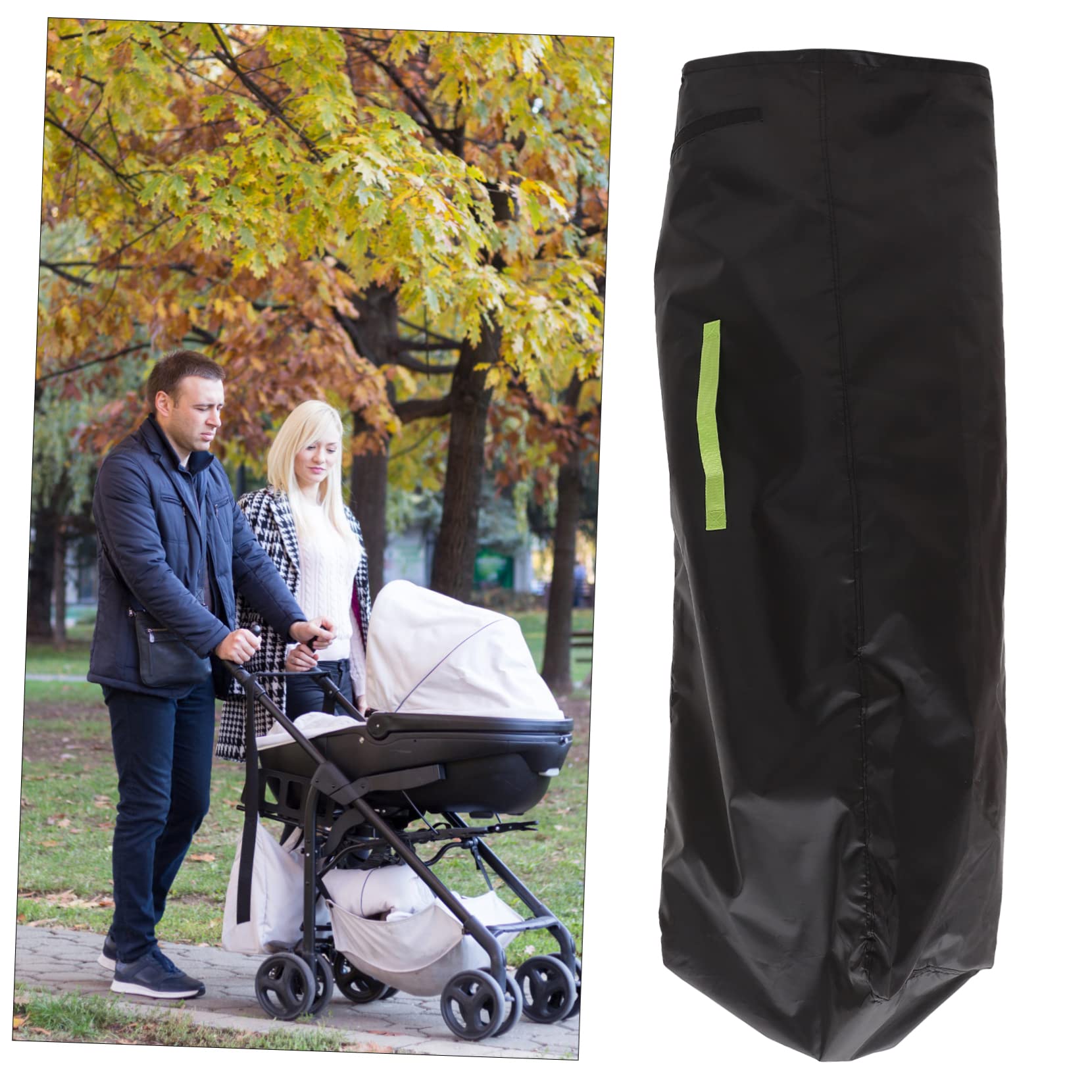 KOMBIUDA Borsa da Viaggio per Passeggino, Borsa Porta Passeggino Oxford Nero, Resistente All'acqua, Tracolla Singola, per Viaggio e Uso Quotidiano